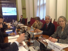 19 January 2012 Finance Committee members talk to World Bank Director and Regional Coordinator for Southeast Europe Jane Armitage Smith